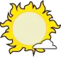 Mostly sunny